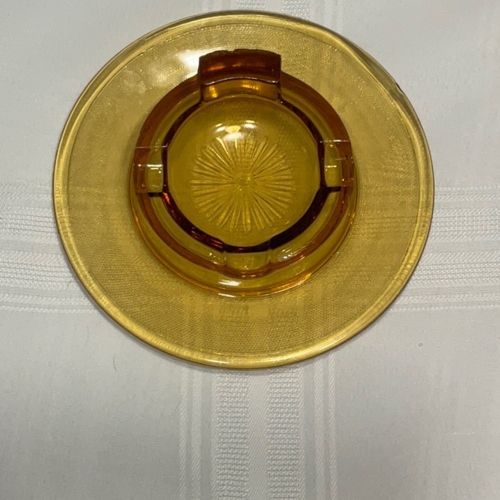 Vintage Amber Glass Ashtray